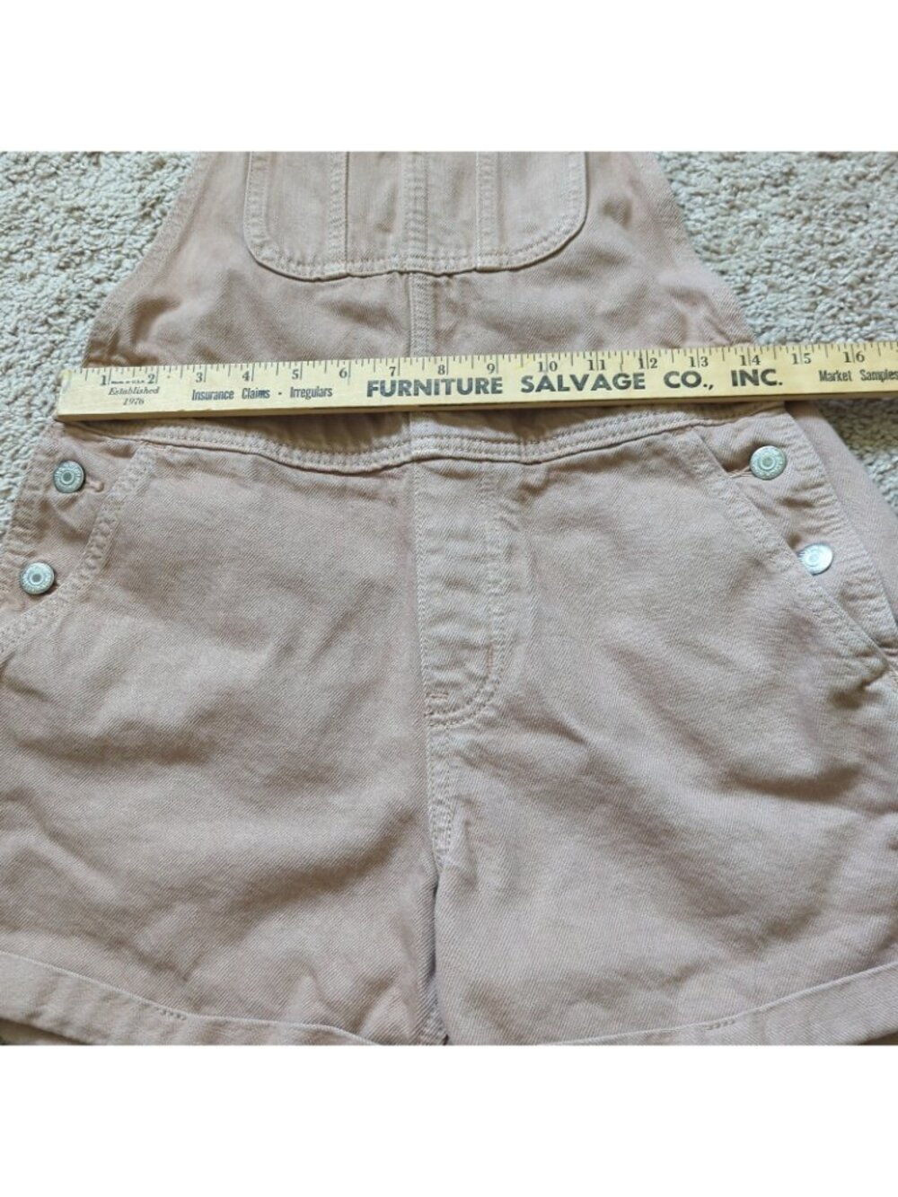 Old Navy Overalls Womens Size Small Mauve  Denim Bib Cotton Hippie Cuffed -lp - Picture 8 of 12